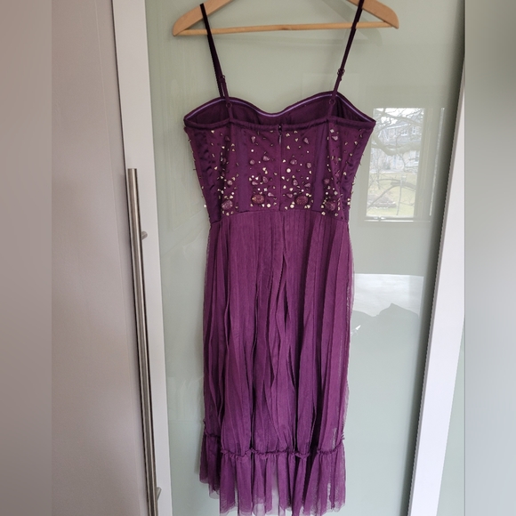 Free People Purple Tulle Dress with Beaded Satin Bodice Size Medium - Picture 10 of 13